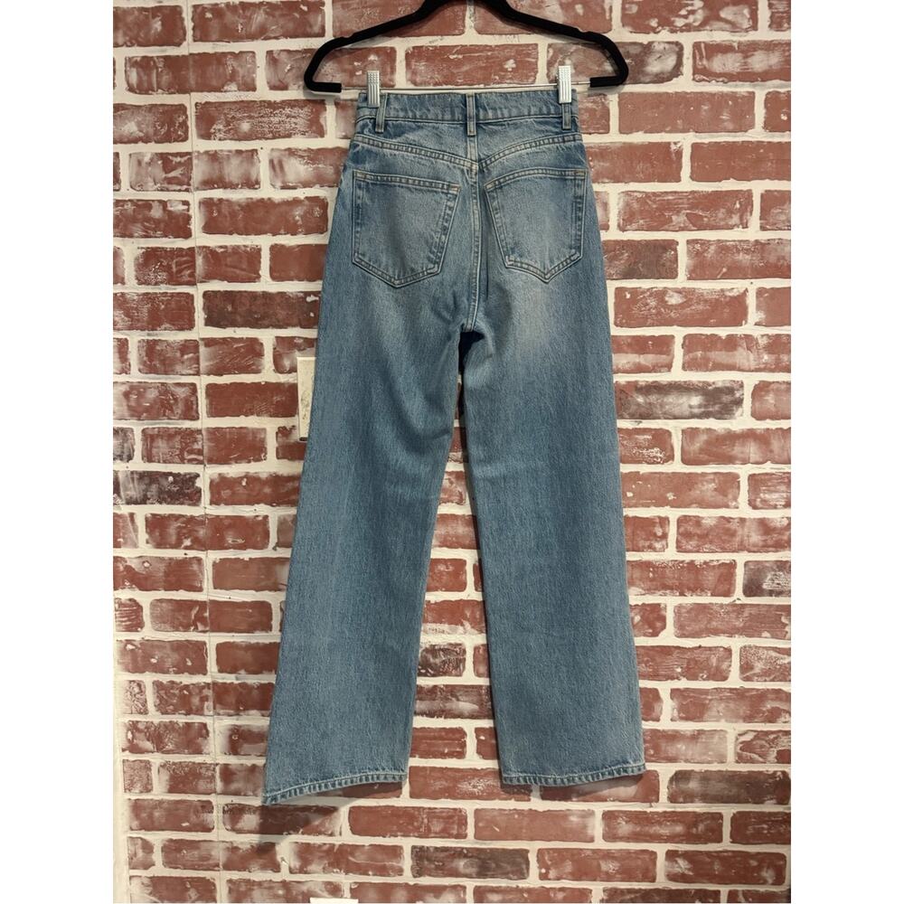 Reformation Wilder Jeans 23 High Rise Wide Leg Crop Light Wash Denim - Picture 2 of 11